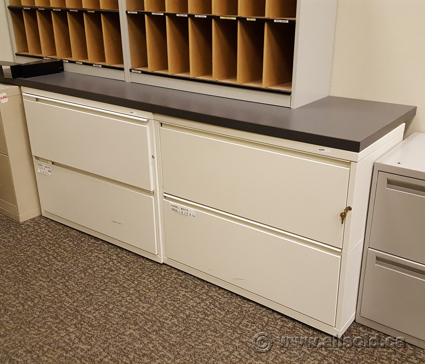 Meridian White 36" 2 Drawer Lateral File Locking Allsold.ca